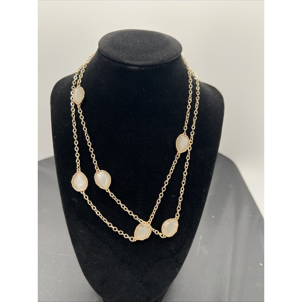 ✨ 14th & Union Gold Chain Necklace w/ White Crystal – 39"‎ Adjustable – NIP💎💛